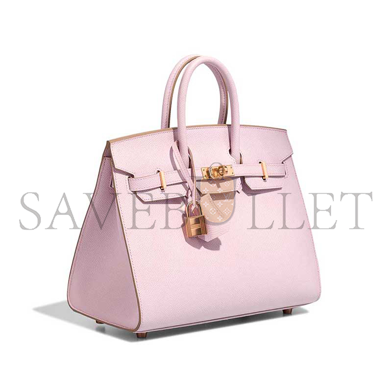 HERMÈS MASTER BIRKIN 25 EPSOM ROSE-GOLD HARDWARE ROSE SAKURA 635247 (25*20*13cm)